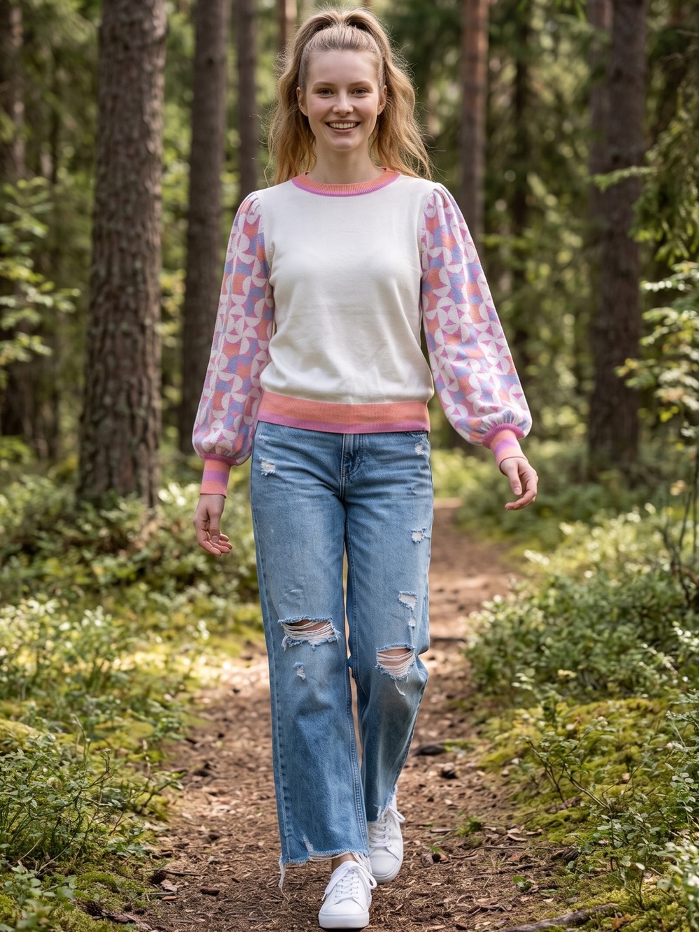 NEW Never Worn Fate Women's Light Blue Distressed Straight-Leg Jeans